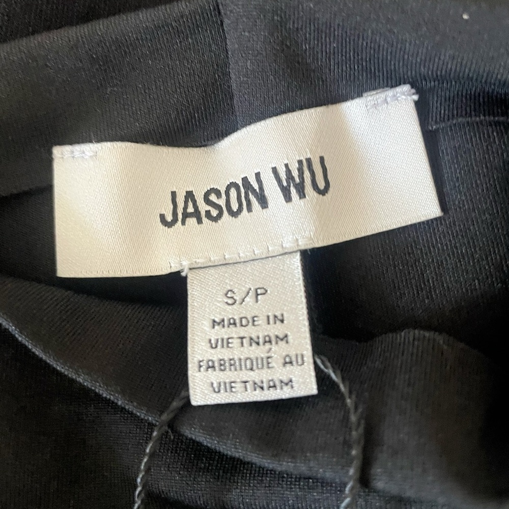 Jason Wu Black Mock Neck Sleeveless Top with Side Ruching - Picture 5 of 9